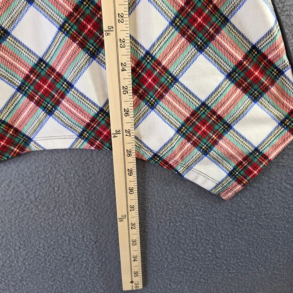 Karen Brooks Womens Plaid Sharkbite Hem Tunic Top Black Red White Medium